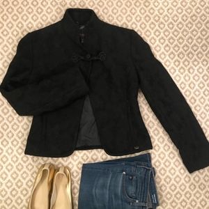 Ted Baker Black Brocade Jacket, Mandarin Collar